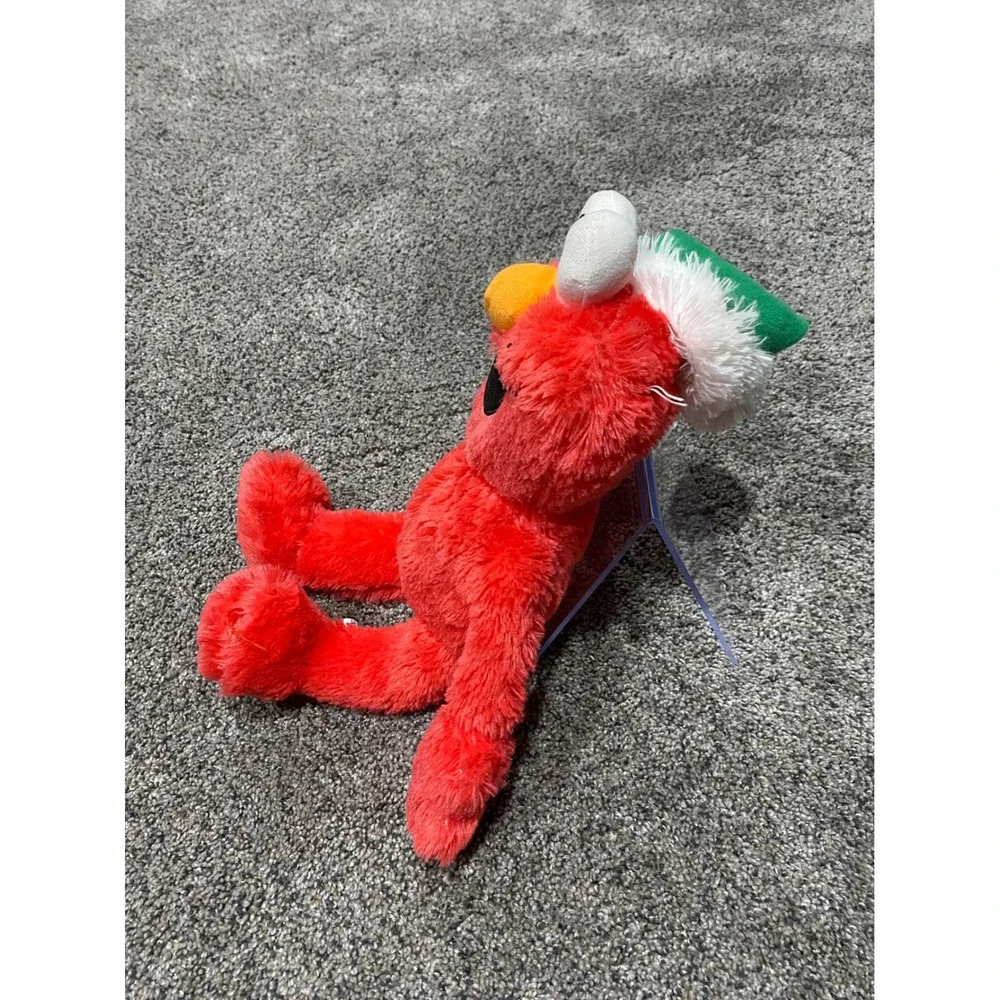 Sesame Street Elmo Plush Toy Kids Small Red Holiday Elf Hat 50th Anniversary